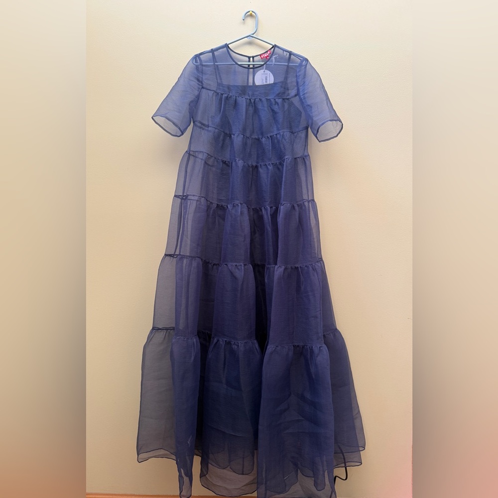 STAUD Hyacinth Tiered Maxi Dress in Navy